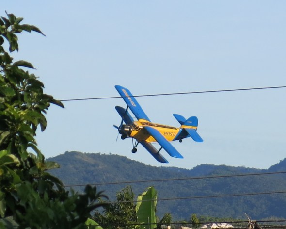Biplane over Trinidad